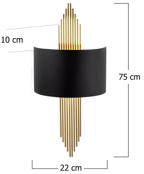 Nástenné svietidlo 1xE27/40W/230V zlatá/čierna
