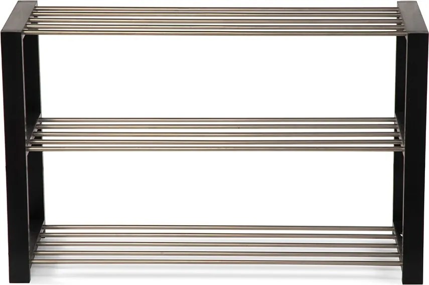 Noela Oceľový botník čierny NEX 3 poschodia