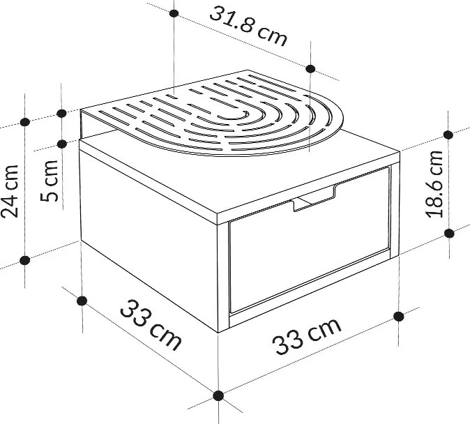 Závesný nočný stolík Houseland Oslo bielo-čierny