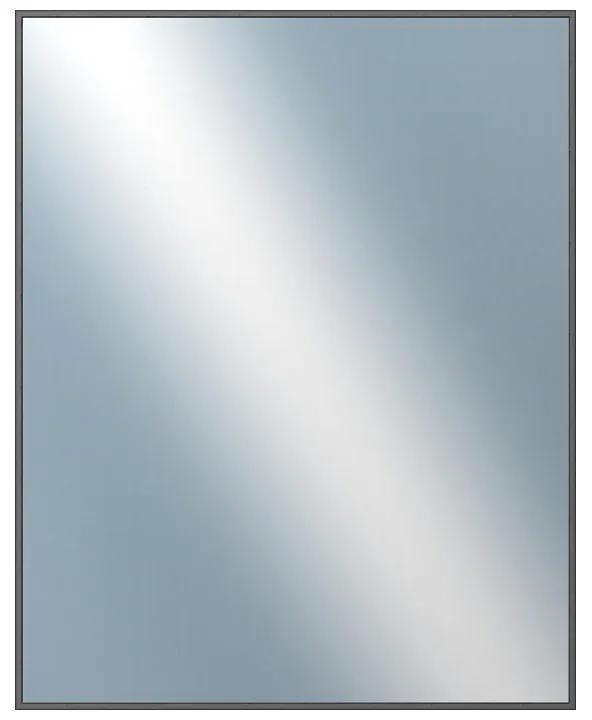 DANTIK - Zrkadlo v rámu, rozmer s rámom 80x100 cm z lišty Hliník grafit drásaná (7269224)