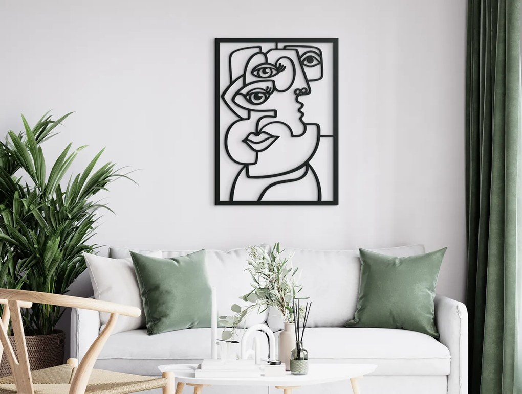 drevko Kubistický obraz na stenu Oči Rozmer obrazu: 44 x 32,5 cm, Farba dekorácie: Čierna