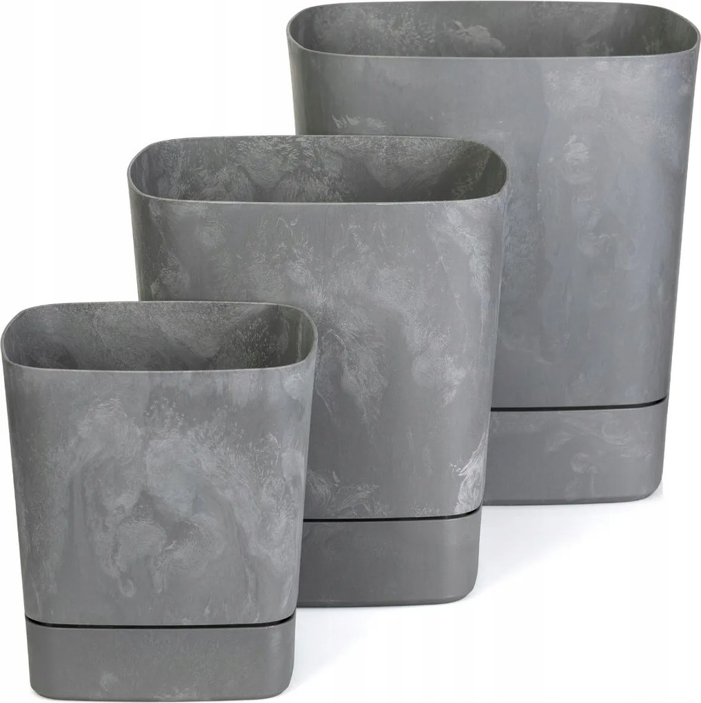 Plastový květináč s podmiskou Cubi 19x19 cm - výber z 6 prevedení