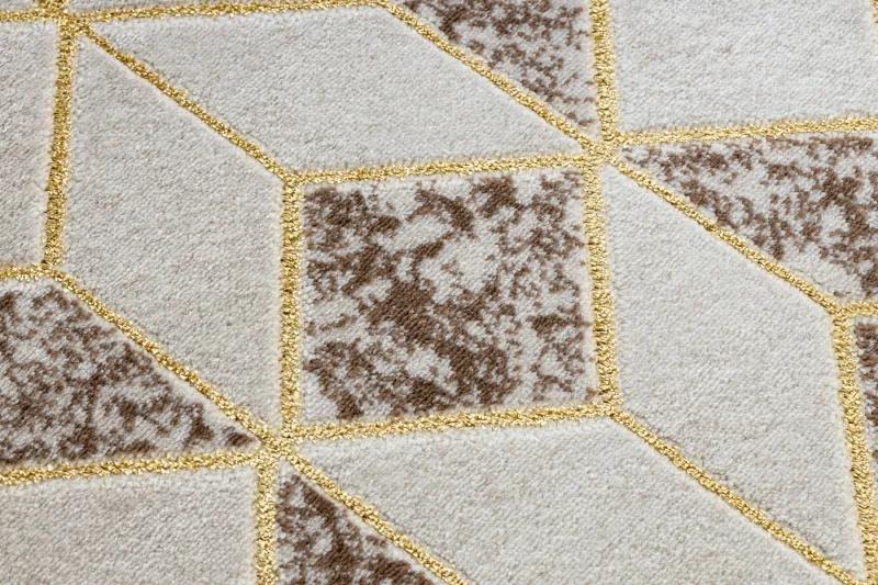 Moderný MEFE koberec B400 vzor kocka, geometrický 3D - Štrukturálny, dve vrstvy rúna krémová / béžová Veľkosť: 140x190 cm