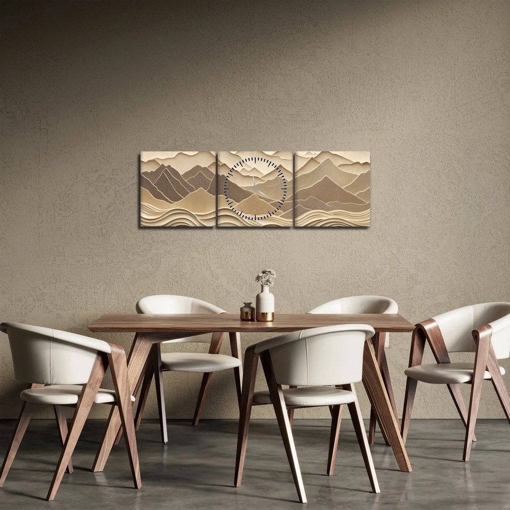 Obraz - 3D línia hôr (s hodinami) (90x30 cm)