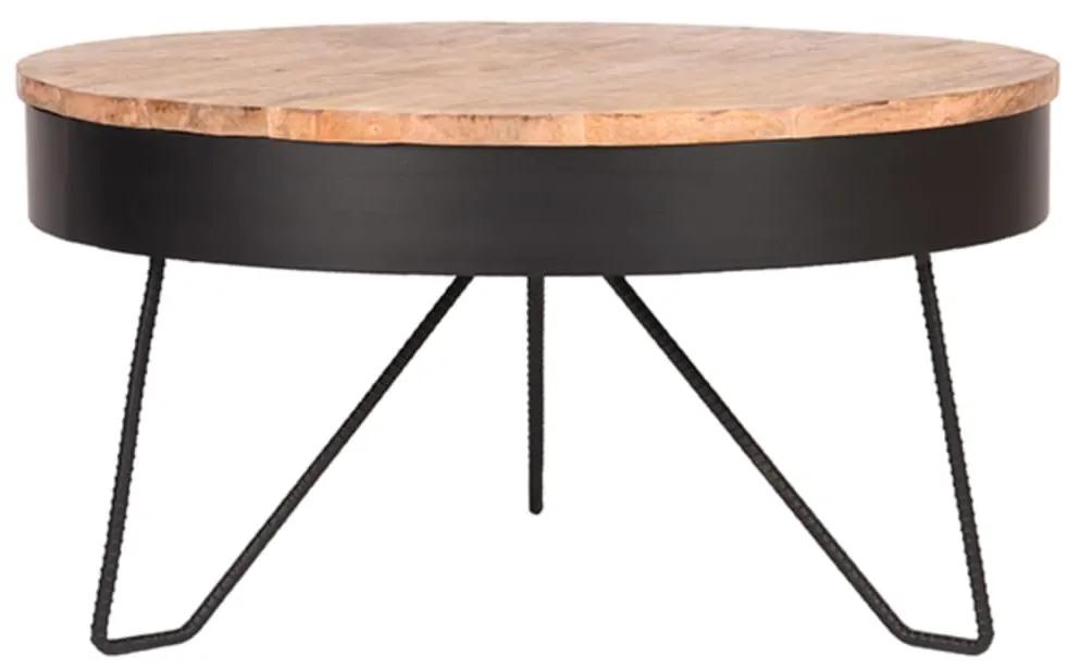 LABEL51 Konferenčný stolík Saran 80x80x43 cm drevo/čierny