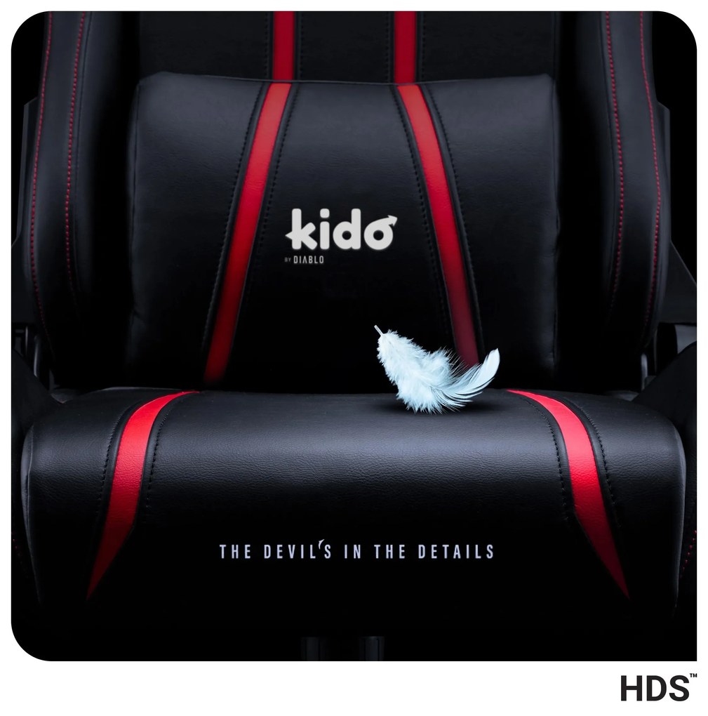 Detské otočné herné kreslo Kido by Diablo X-One 2.0: čierno-červené