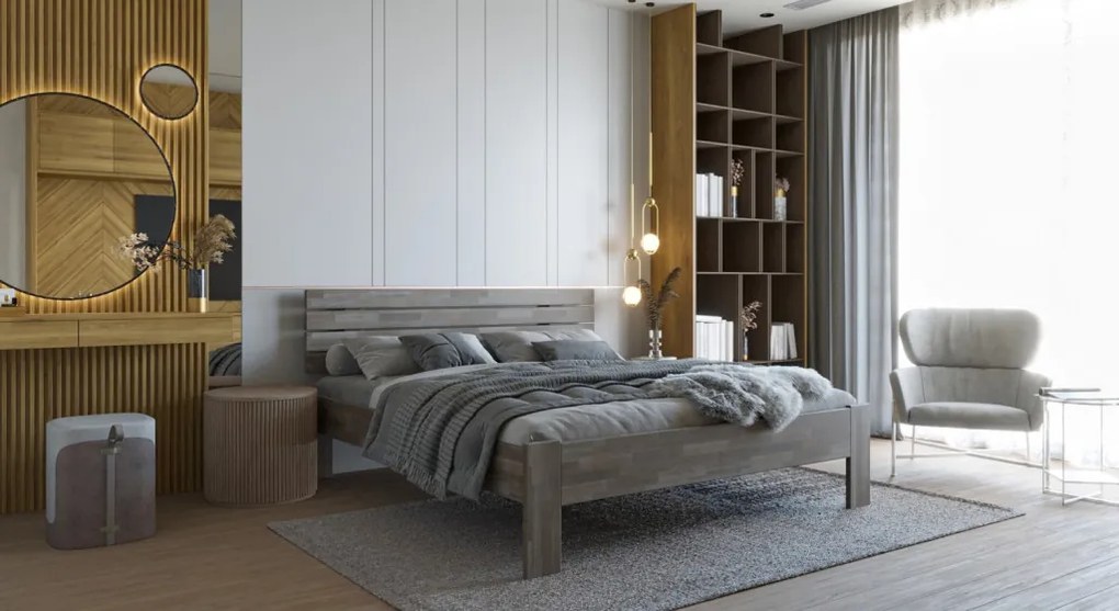 Posteľ Isolda 180x200 cm, šedý buk