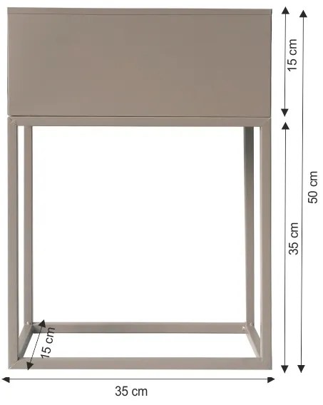 Kovový kvetináč Indize Typ 2 - svetlohnedá (taupe)