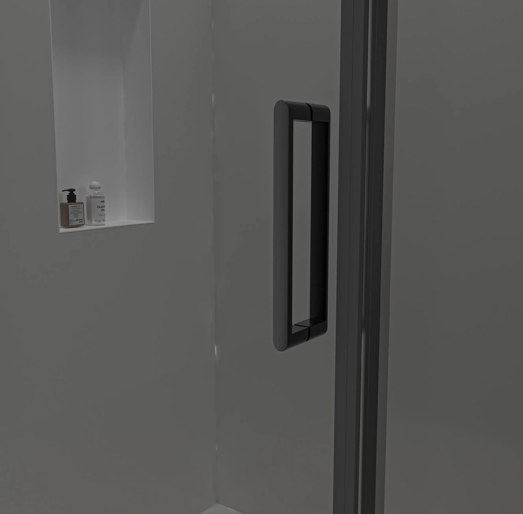 CERANO - Sprchové krídlové dvere Porte L/P - 8 mm - čierna matná, grafitové sklo - 90x195 cm, CER-CER-8050BD7249