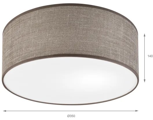 Stropné svietidlo SIRJA 1xE27/15W/230V pr. 35 cm hnedé