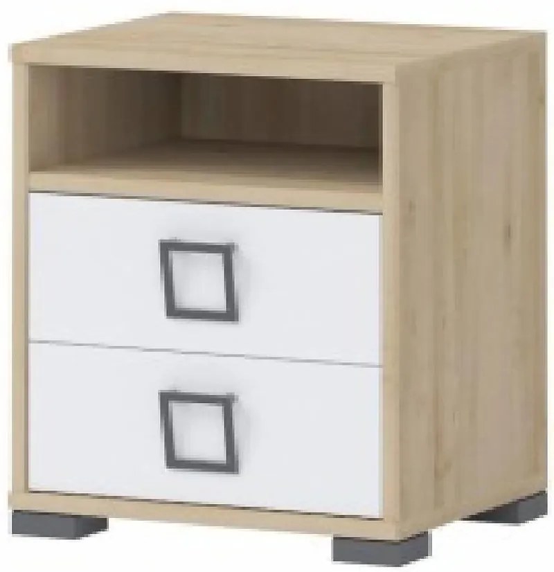 Nočný stolík Kiki NS2-BK/KI-15 beech/white
