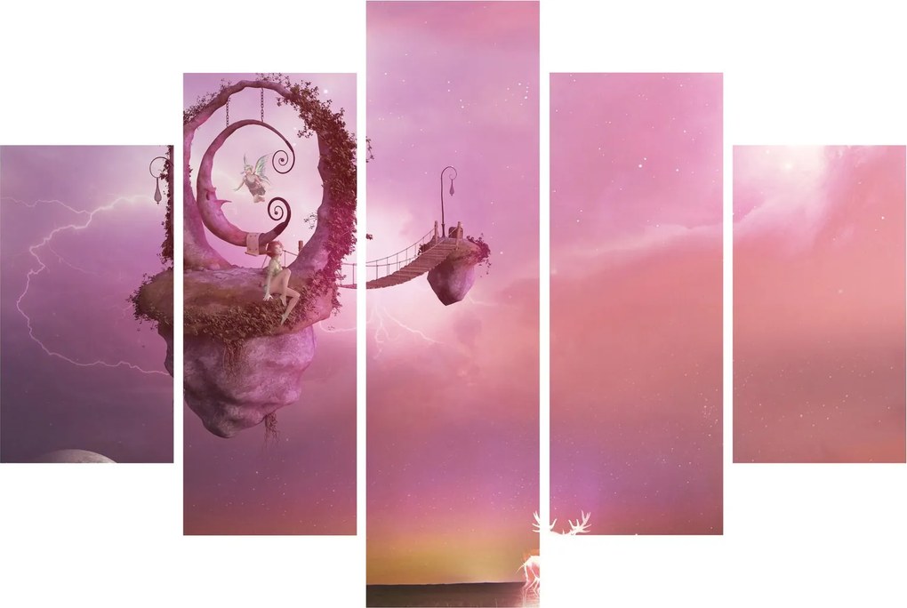 Obraz - Víla na plávajúcom ostrove (150x105 cm)