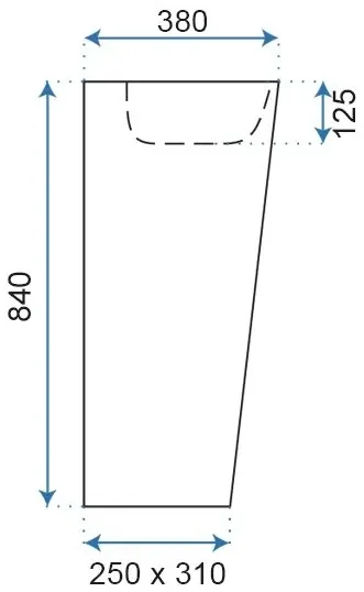 Rea Daria, voľne stojace umývadlo 440x380x840mm, biela lesklá, REA-U9900