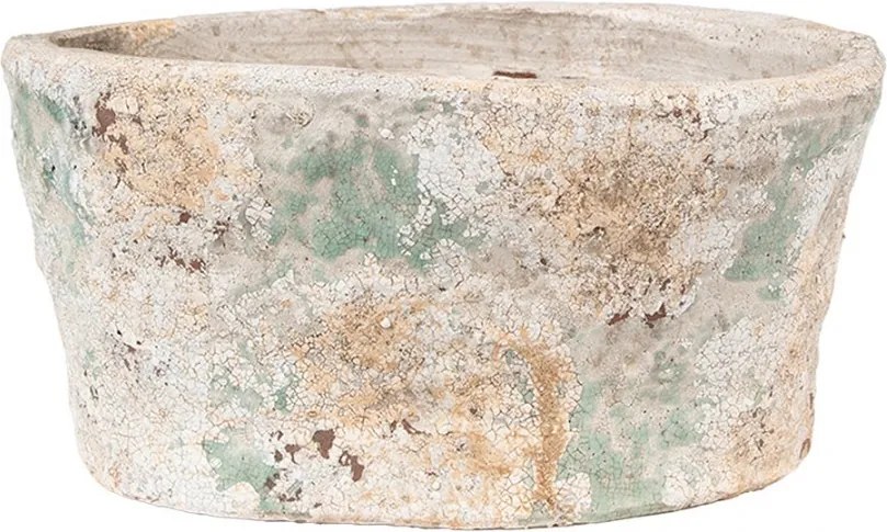 Dekoratívny béžový antik terakotový kvetináč Teracci M - 22*13*11 cm