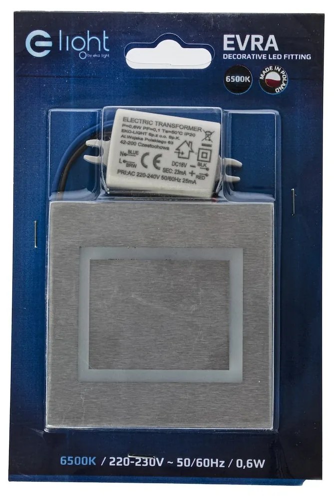 Schodiskové LED svietidlo Evra, 1x LED 0,6w, 6500k, s