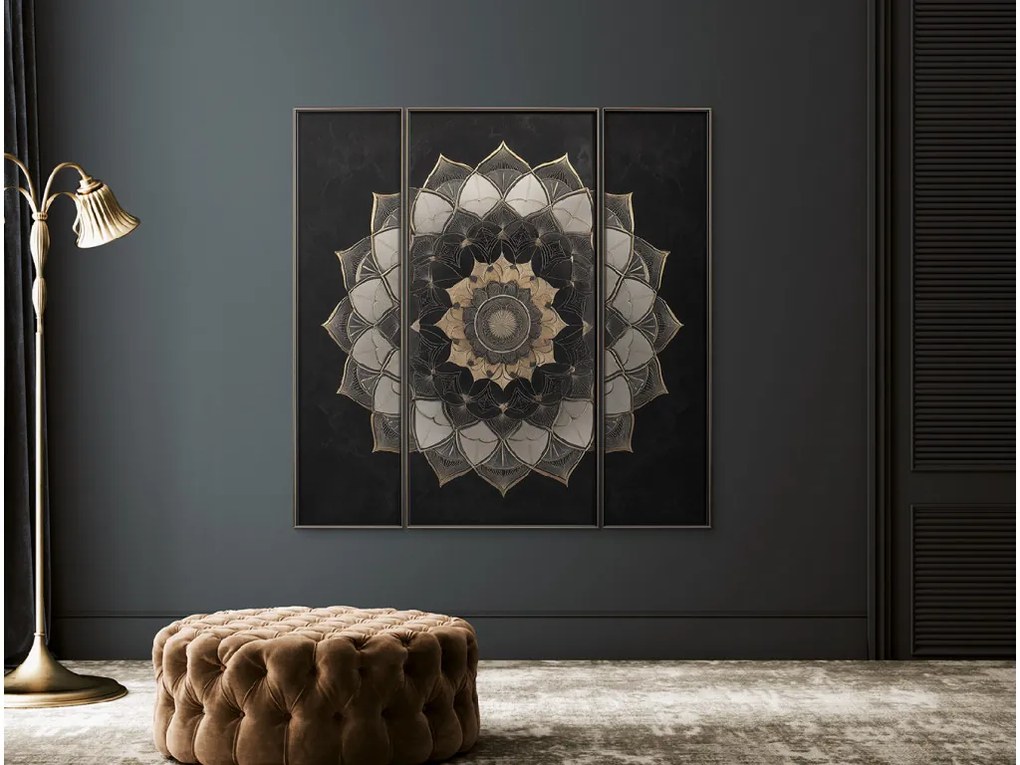 drevko | Trojdielna mandala Energia stredu 70 x 70 cm