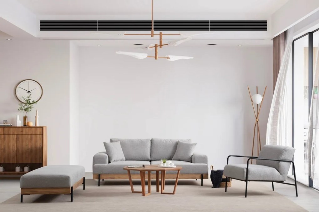 Taburet ETI 158 cm sivý/dub prírodný