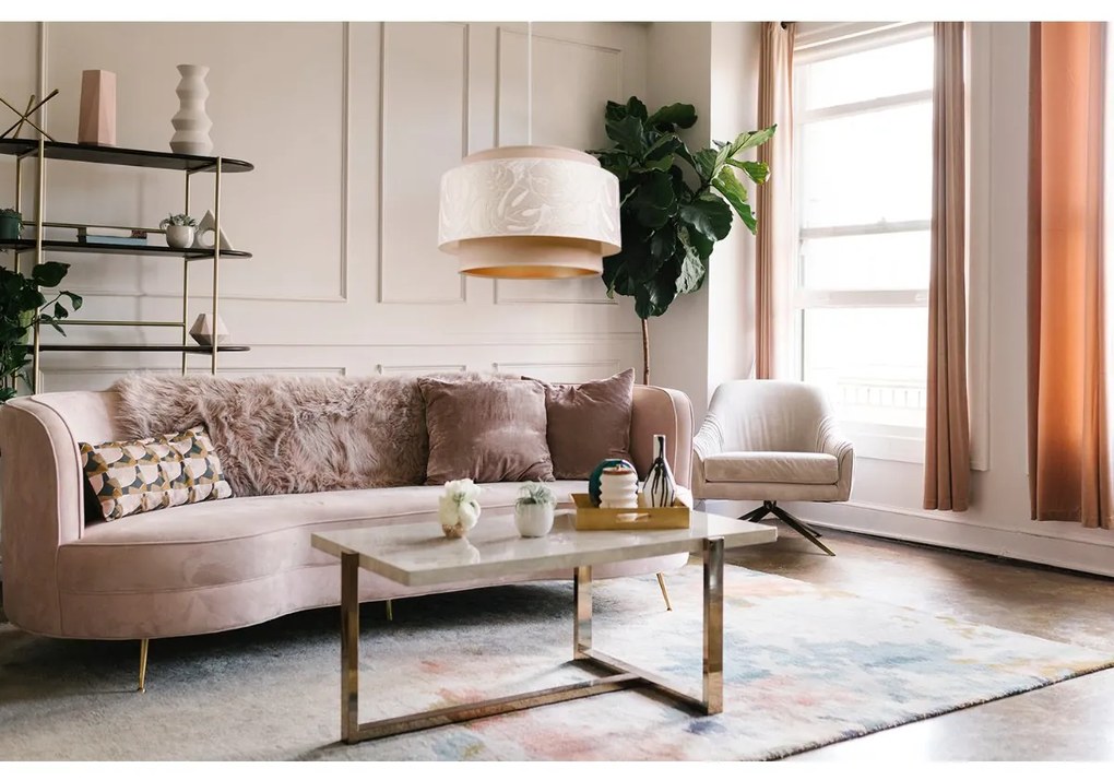 Závesné svietidlo Werona duo 7, 1x krémové/béžové textilné tienidlo so vzorom, w, g