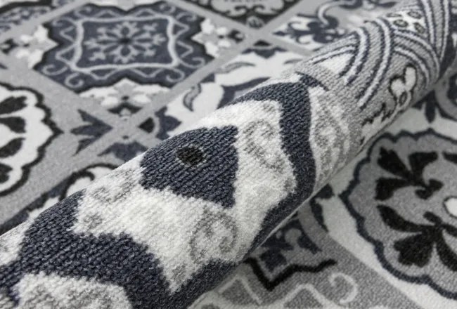 Protišmykový behúň Patchwork - sivý