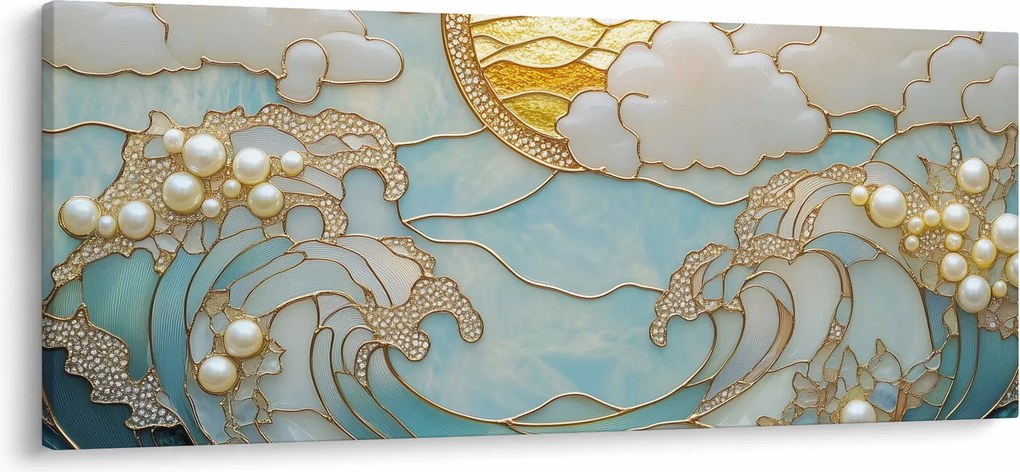 Obraz - 3D perly v oceáne (120x50 cm)