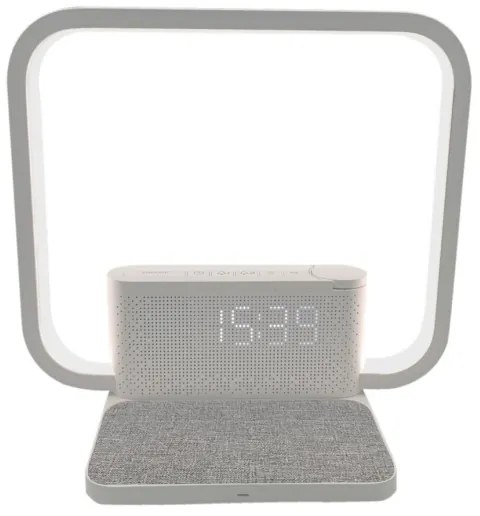 Immax 08994L - LED Stmievateľná stolná lampa s budíkom a nabíjaním 18W/230V biela