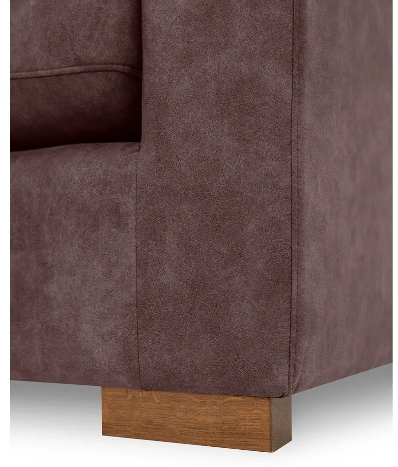 Tmavohnedá rohová pohovka z imitácie kože (ľavý roh) Hamburg – Scandic