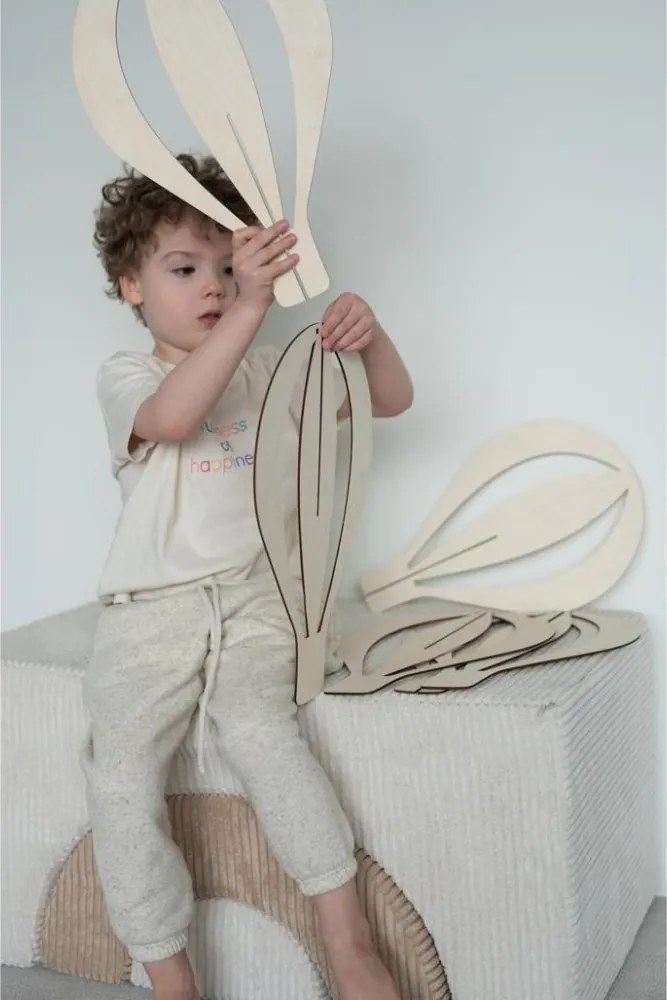 Súprava 3D teplovzdušných balónov – drevená stropná dekorácia pre deti (3 ks)