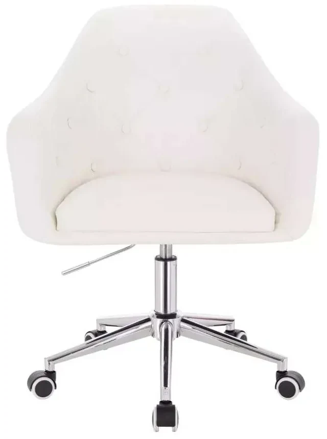 LuxuryForm DESIGN Kreslo ANDORA na strieborné podstave s kolieskami - biele