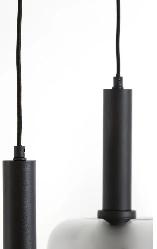 Čierne stropné svietidlo so skleneným tienidlom 100x22 cm Lekar - Light &amp; Living