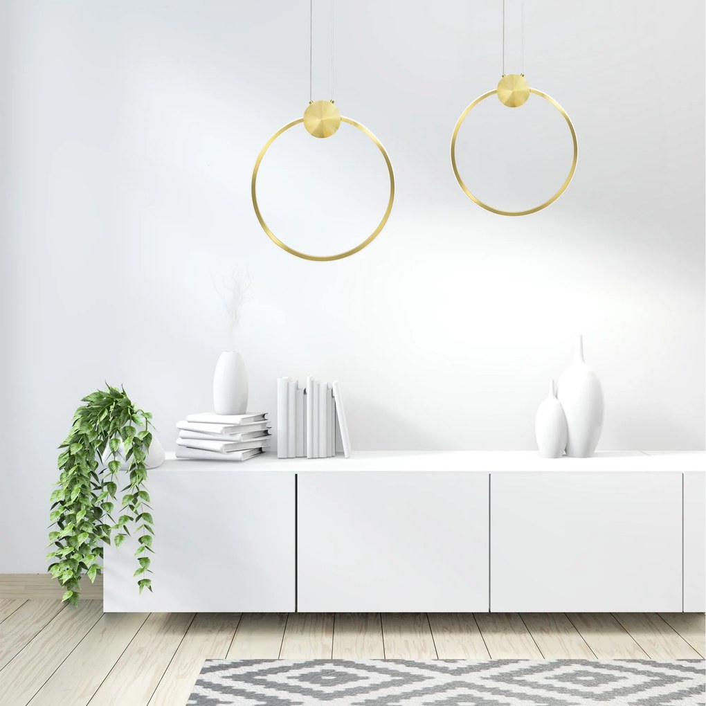 Toolight Toolight, LED stropné svietidlo 50cm 23W 4000K APP1399-CP, zlatá lesklá, OSW-00957