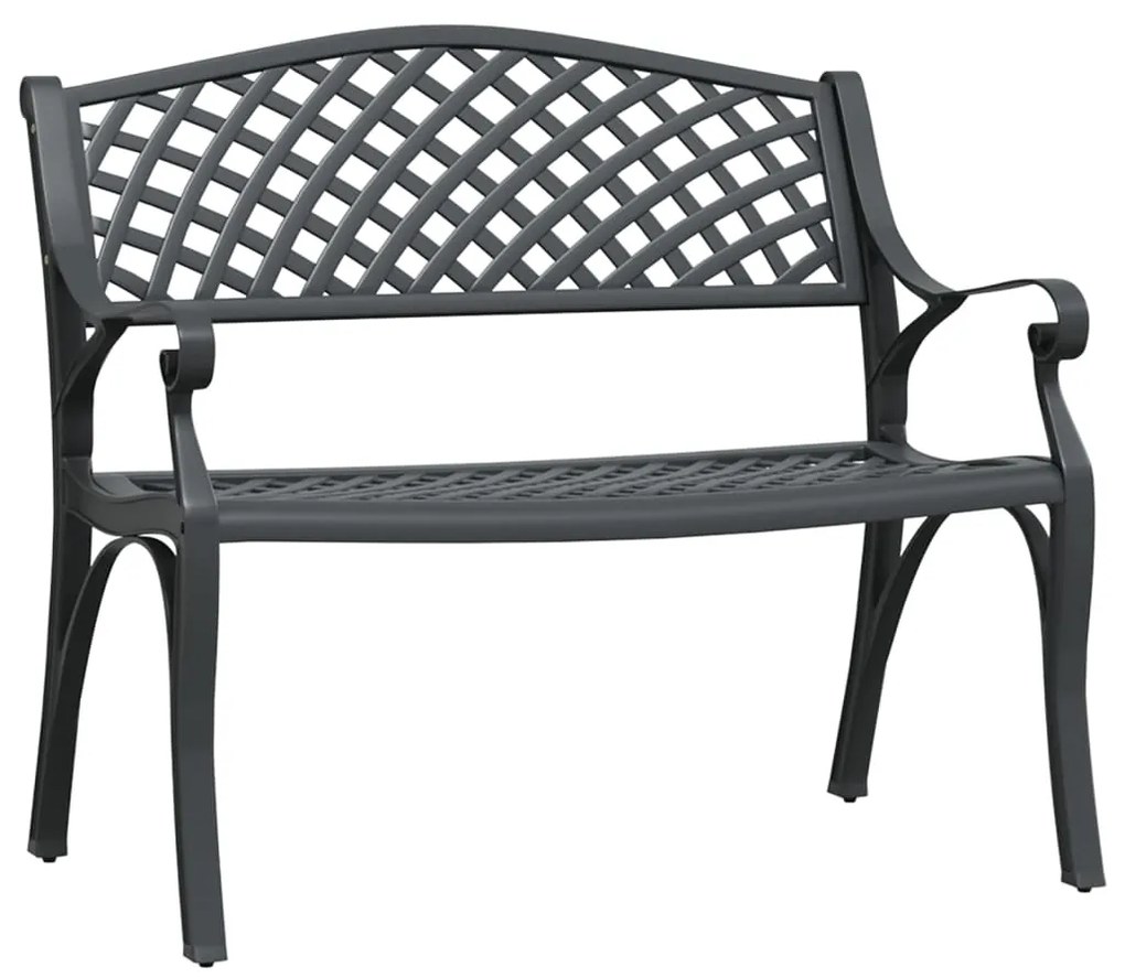 vidaXL Záhradná lavička 102 cm odlievaný hliník čierna