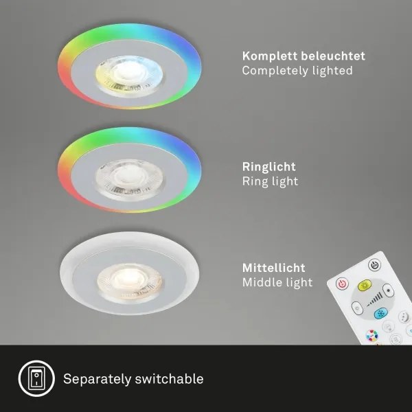 Briloner - SADA 3x LED RGBW Stmievateľné kúpeľňové svietidlo LED/5W/230V IP44+ DO