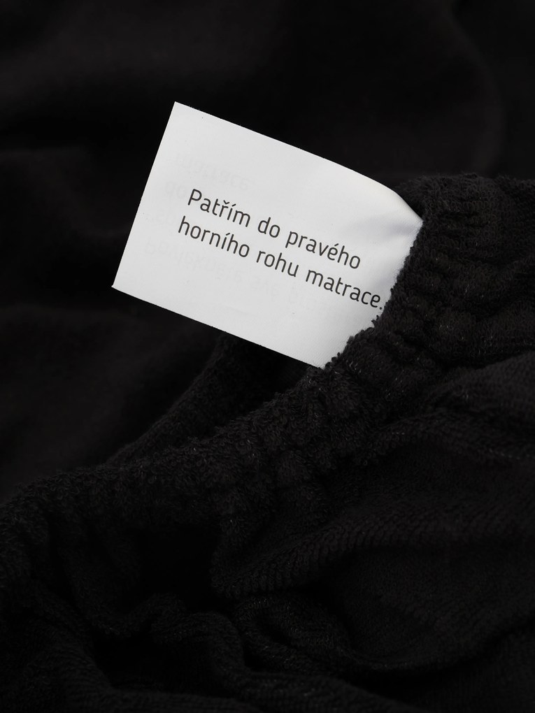 Froté plachta 160 × 200 cm - čierna