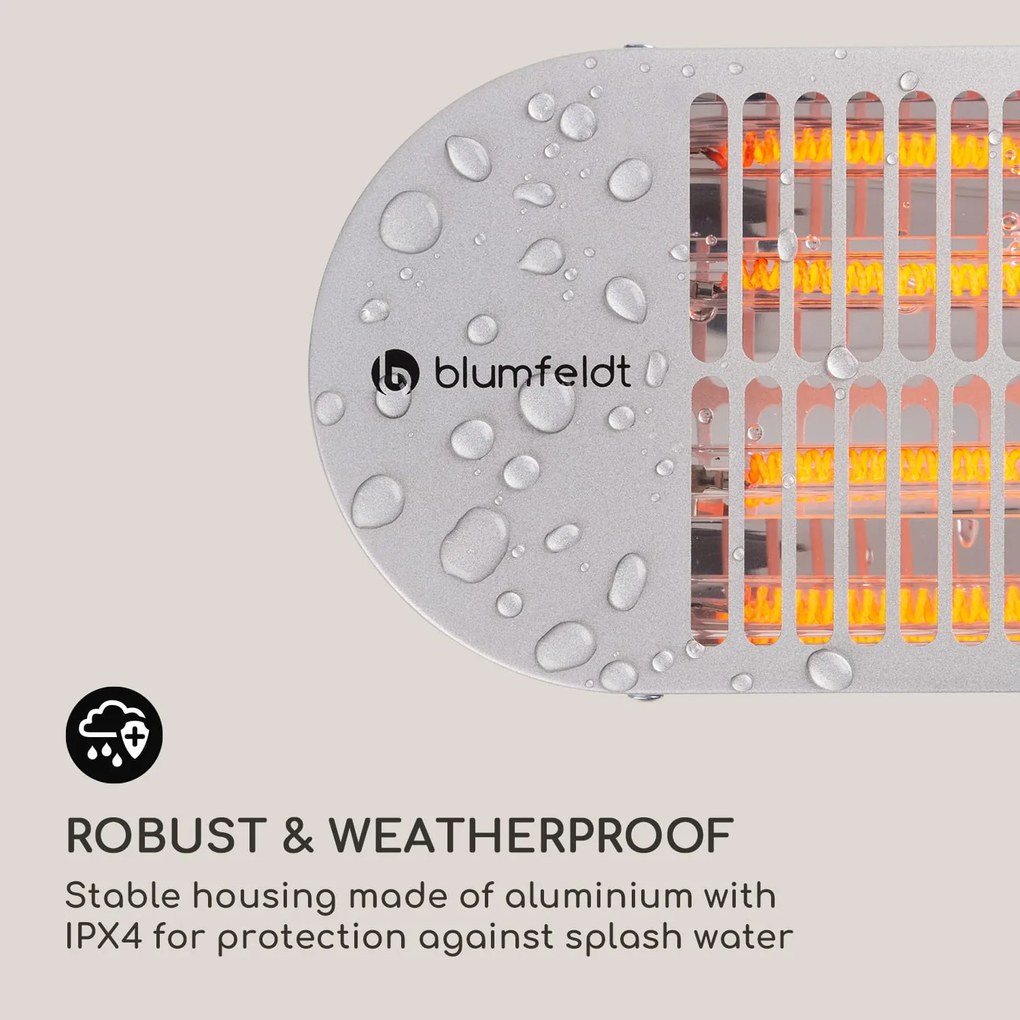 Blumfeldt Gold Bar 2000 Swing, infračervený ohrievač, 2000W, 60°, oscilácia