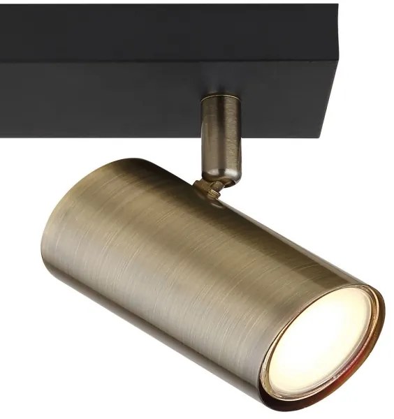 Globo 57911-3M - Bodové svietidlo ROBBY 3xGU10/35W/230V čierna/mosadz