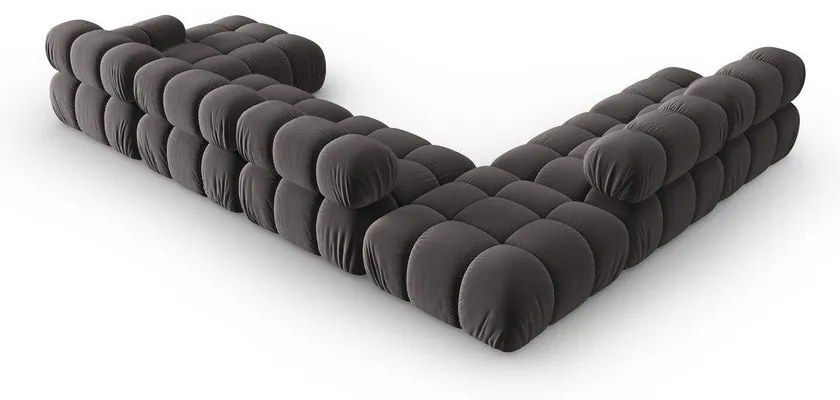 Tmavosivá zamatová pohovka 379 cm Bellis – Micadoni Home