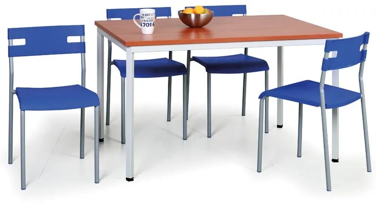 Jedálenský stôl, 800 x 800 mm, doska čerešňa, podnož tm. sivá