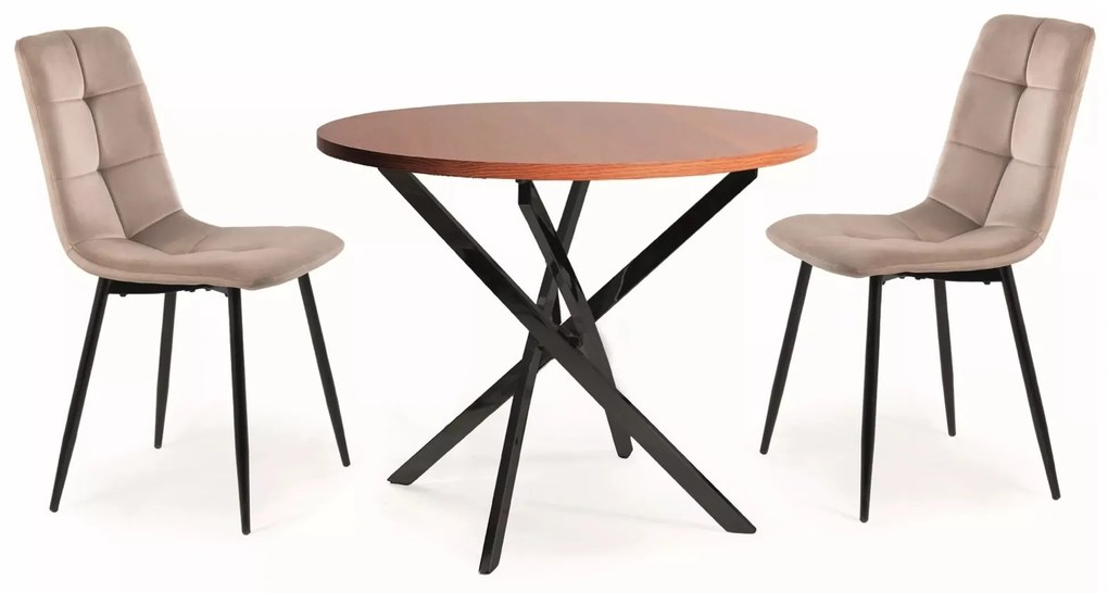 Jídelní stůl Agis 90 cm ořech/černý