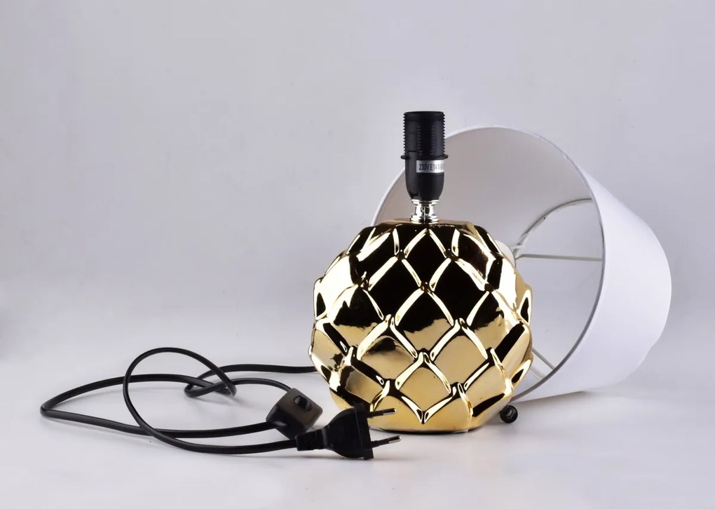 Mondex Lampa Lara 32 cm bílá/zlatá