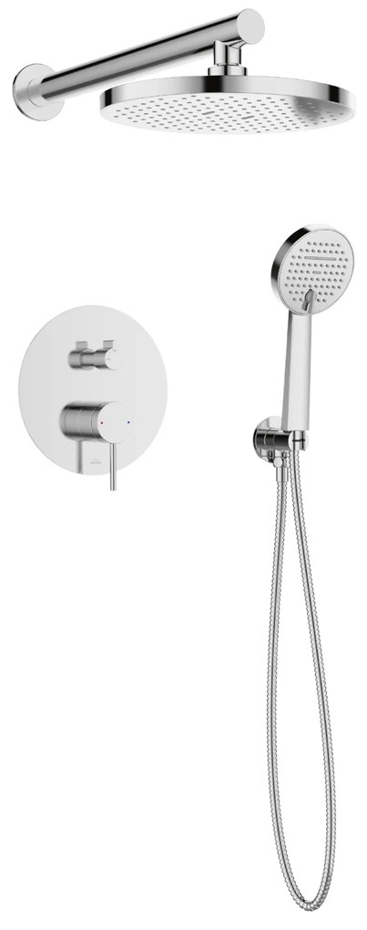 Invena Kalitea, podomietková sprchová súprava, 2-funkčná batéria, chrómová, INV-BS-72-001-V