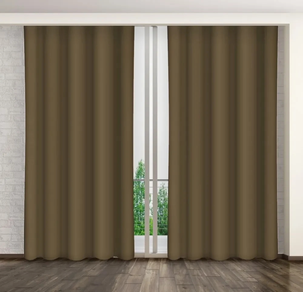 Elegantný záves tmavo olivovej farby Dĺžka: 250 cm
