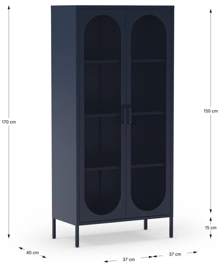Tmavomodrá skrinka 80x170 cm Diora – Marckeric
