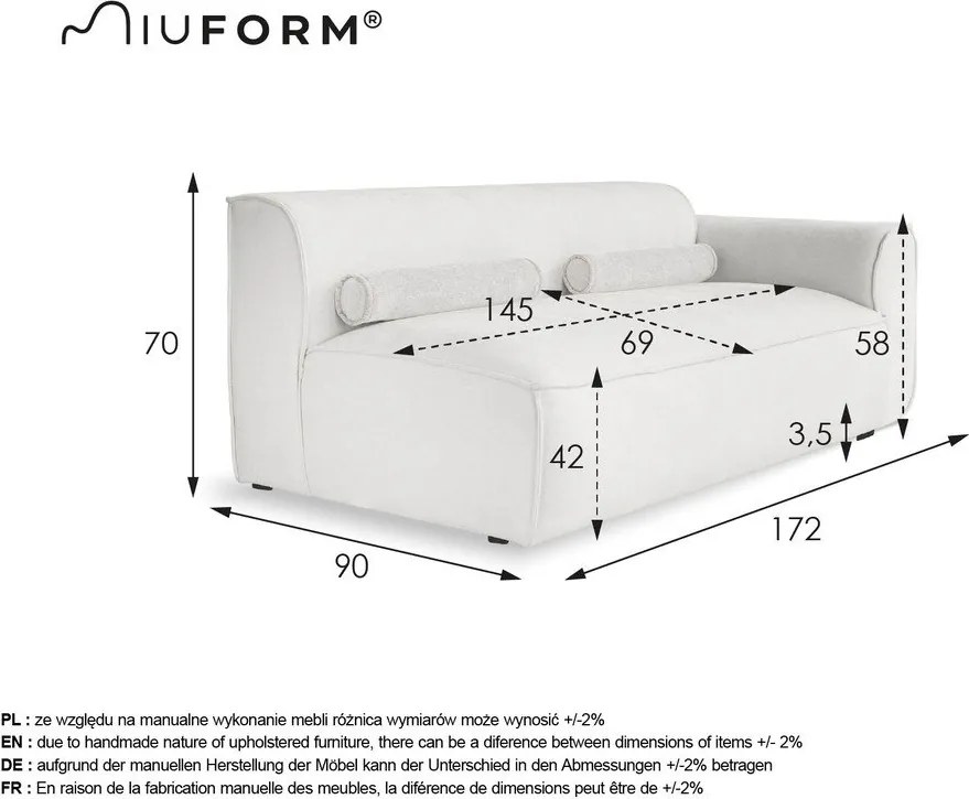 Biely modul pohovky (pravý roh) Flex Felix – Miuform