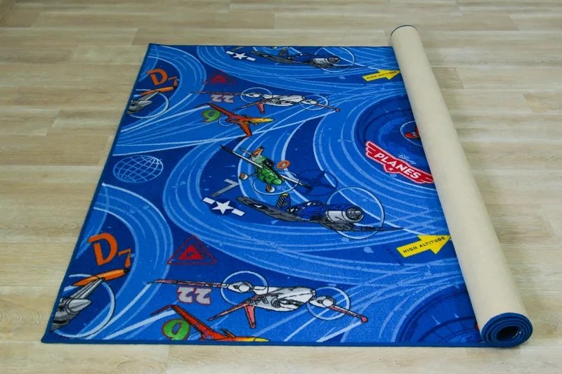Detský koberec LIETADLÁ modrý