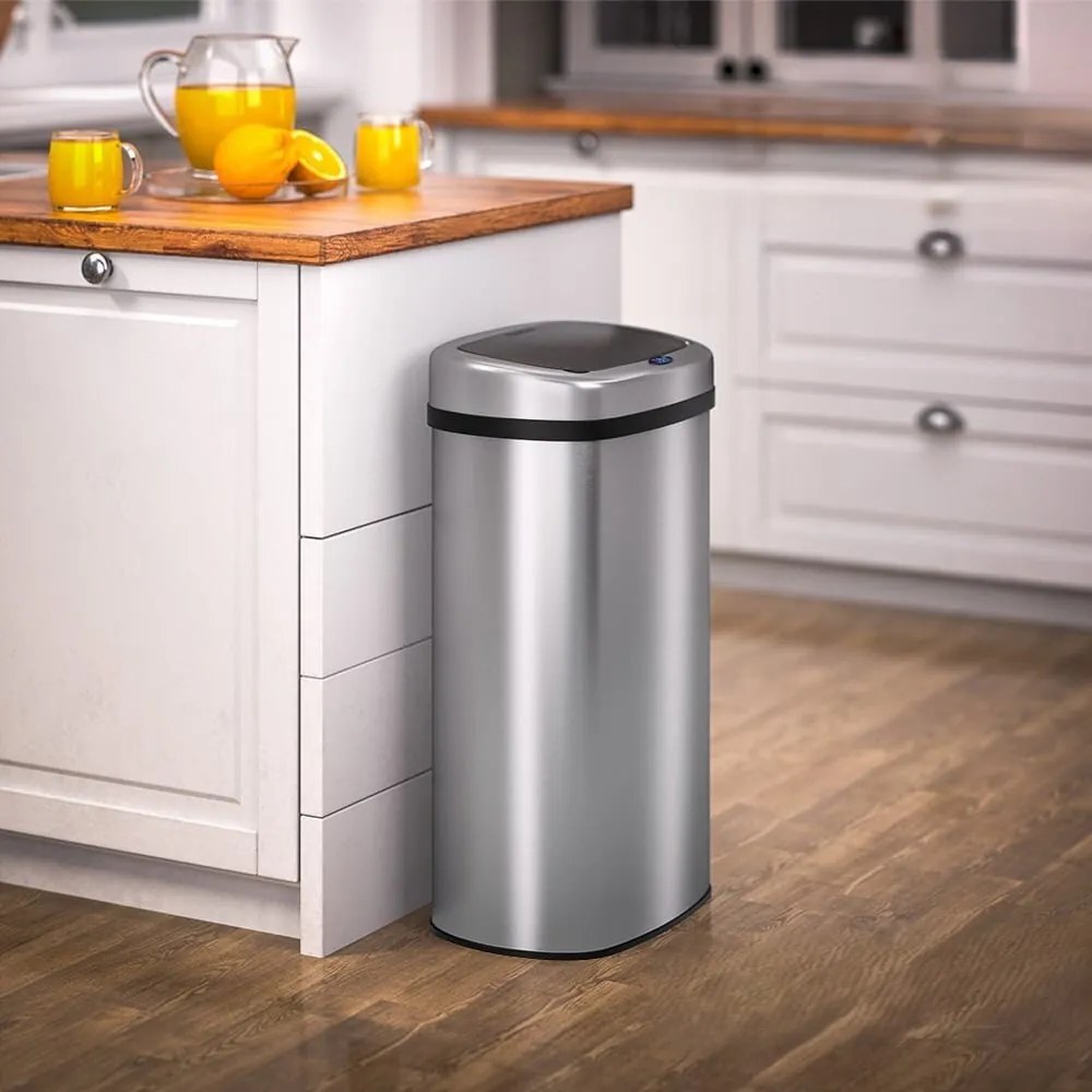 Senzorový odpadkový kôš DEUS, 58 litrov, strieborná Jurhan