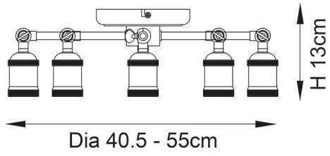 Endon 97244 - Bodové svietidlo HAL 5xE27/40W/230V mosadz
