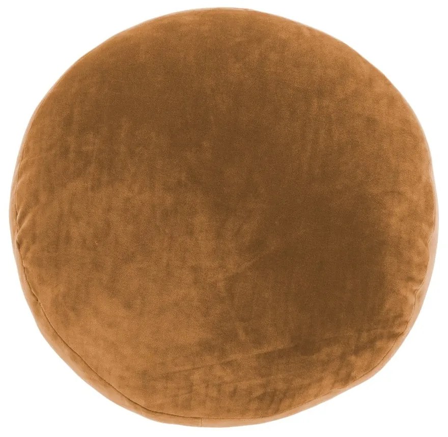 Oranžovo-hnedý dekoratívny vankúš z mikrovlákna Tiseco Home Studio Marshmallow, ø 40 cm