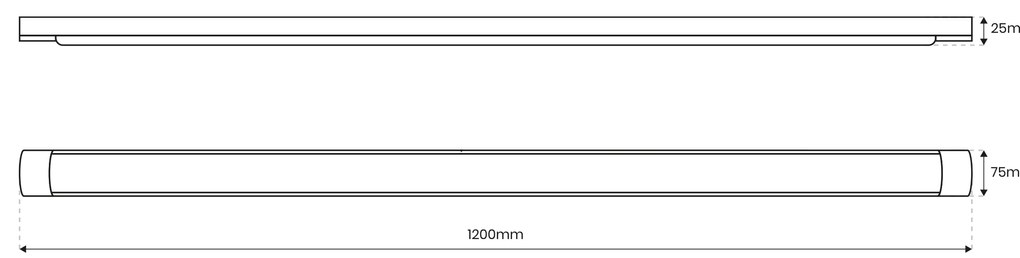 Ecolamp LED svietidlo Batten, 1x LED 36w, 4000k, b, (120 cm)