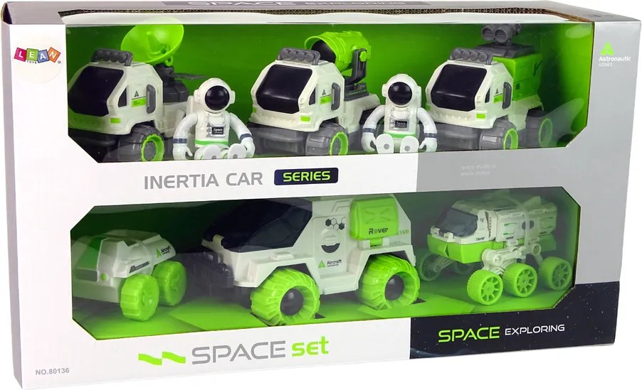 LEAN Toys Súprava vesmírnych vozidiel 6v1 rover Satelit Astronóm pre deti