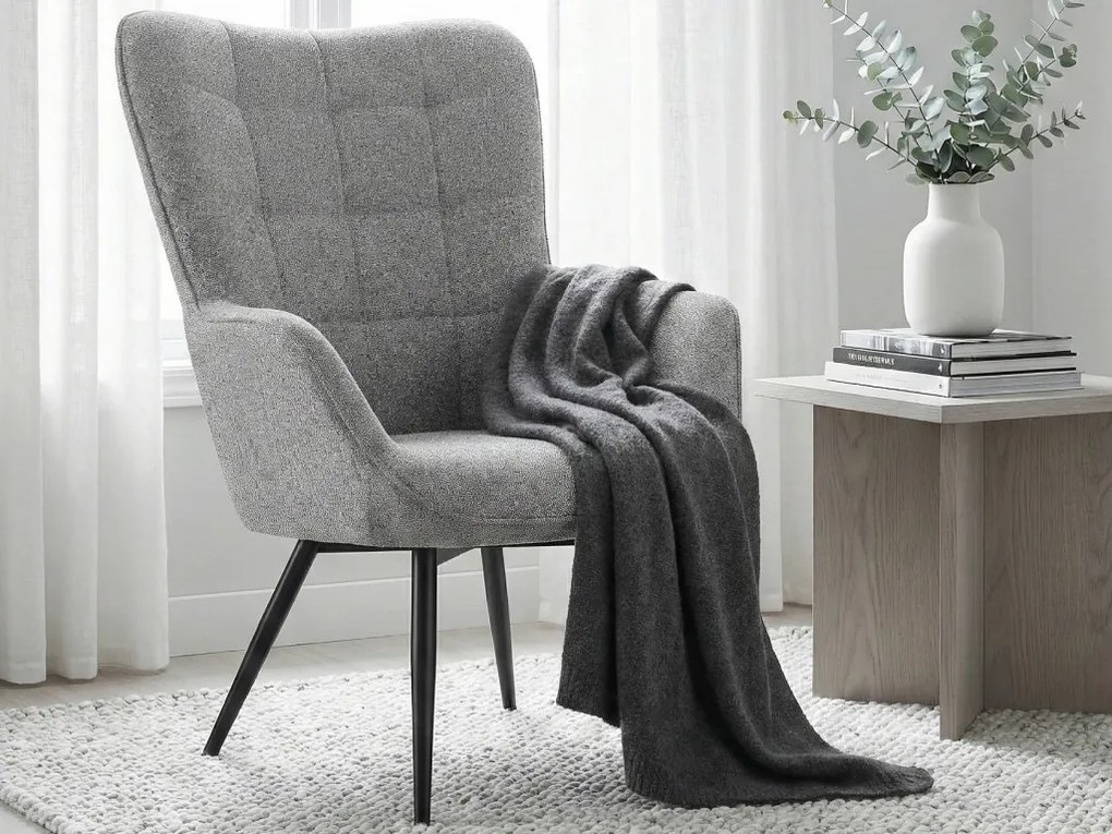 Kreslo Hannah, svetlo šedá tkanina